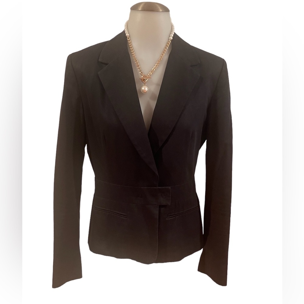 Max & Co Off Blk Fitted Women’s Blazer Imported from Italy fits like SZ 8